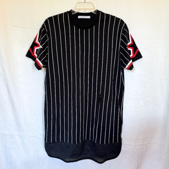 Givenchy Tisci Era Star Logo Striped Jersey T-Shirt - Picture 1 of 8